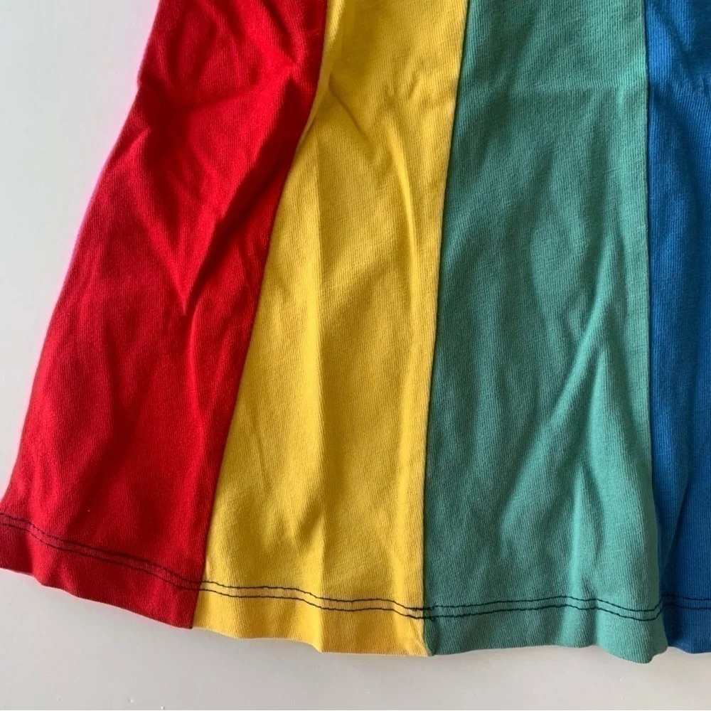 Hanna Andersson Baby Girl Long Sleeve Rainbow Panel Dress 12-18 M 2T 6-12 m